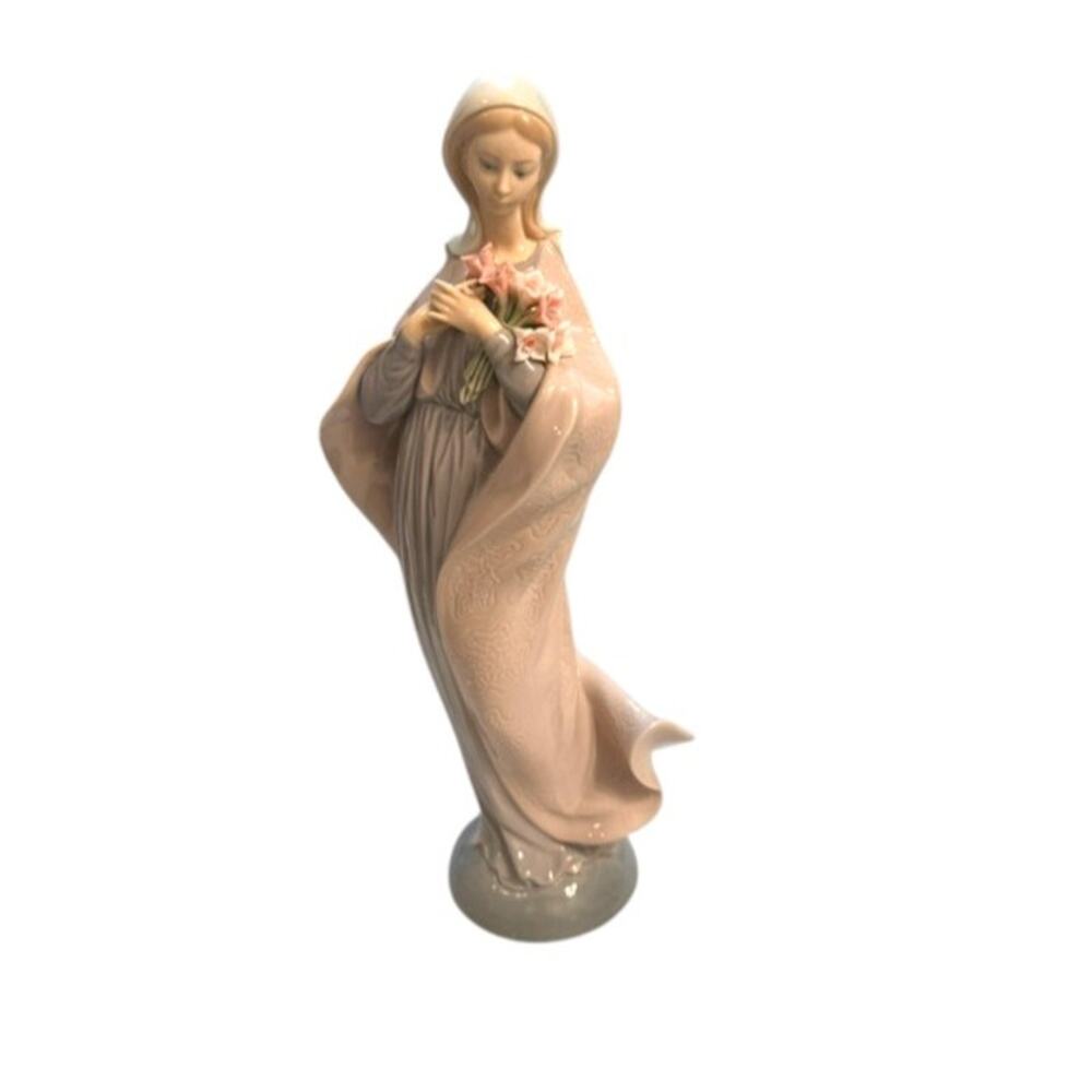 Retired Lladro 5171 Our Lady With Flowers Figurine Vicente Martinez 12.5" VTG - Picture 2 of 8